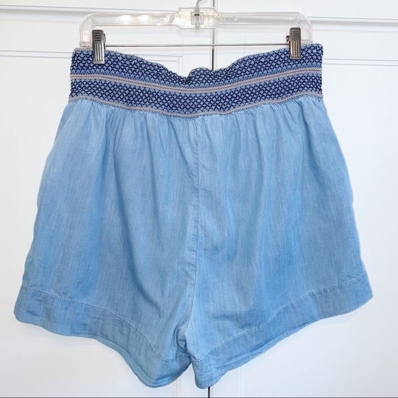 Anthropologie | Aloha Tie-Front Shorts Chambray Paper Bag Waist Medium - Picture 4 of 15